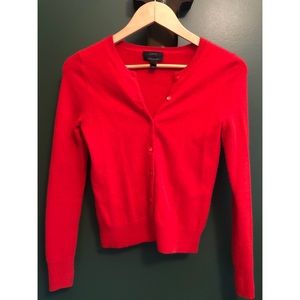 J Crew Red Cashmere Carigan